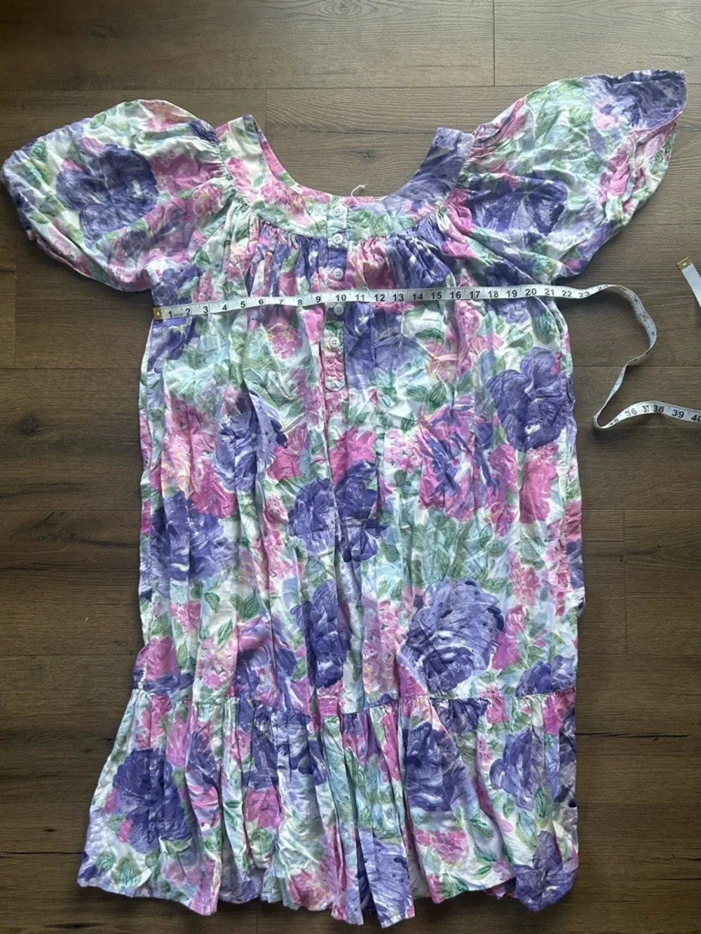 Patchouli from nature Rayon-Cotton housedress in Lavender & Pink - Picture 4 of 5